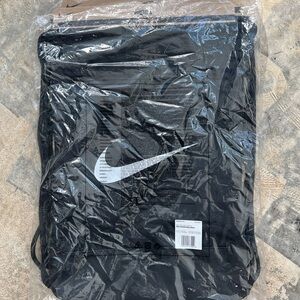 Nike Black and White Drawstring Backpack